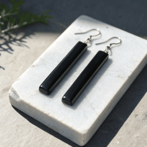 Art Deco Silver Bar Earrings